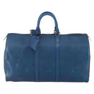 Louis Vuitton Epi Keepall 45 Travel Bag Blue